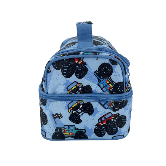 Sachi Insulated Double Decker Lunch Bag - Monster Trucks