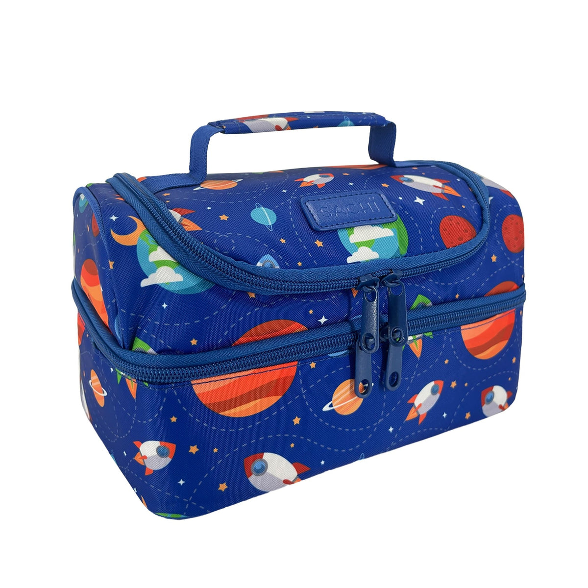 Sachi Insulated Double Decker Lunch Bag & Kids Drink Bottle 400ml - Outer Space - BentoBliss