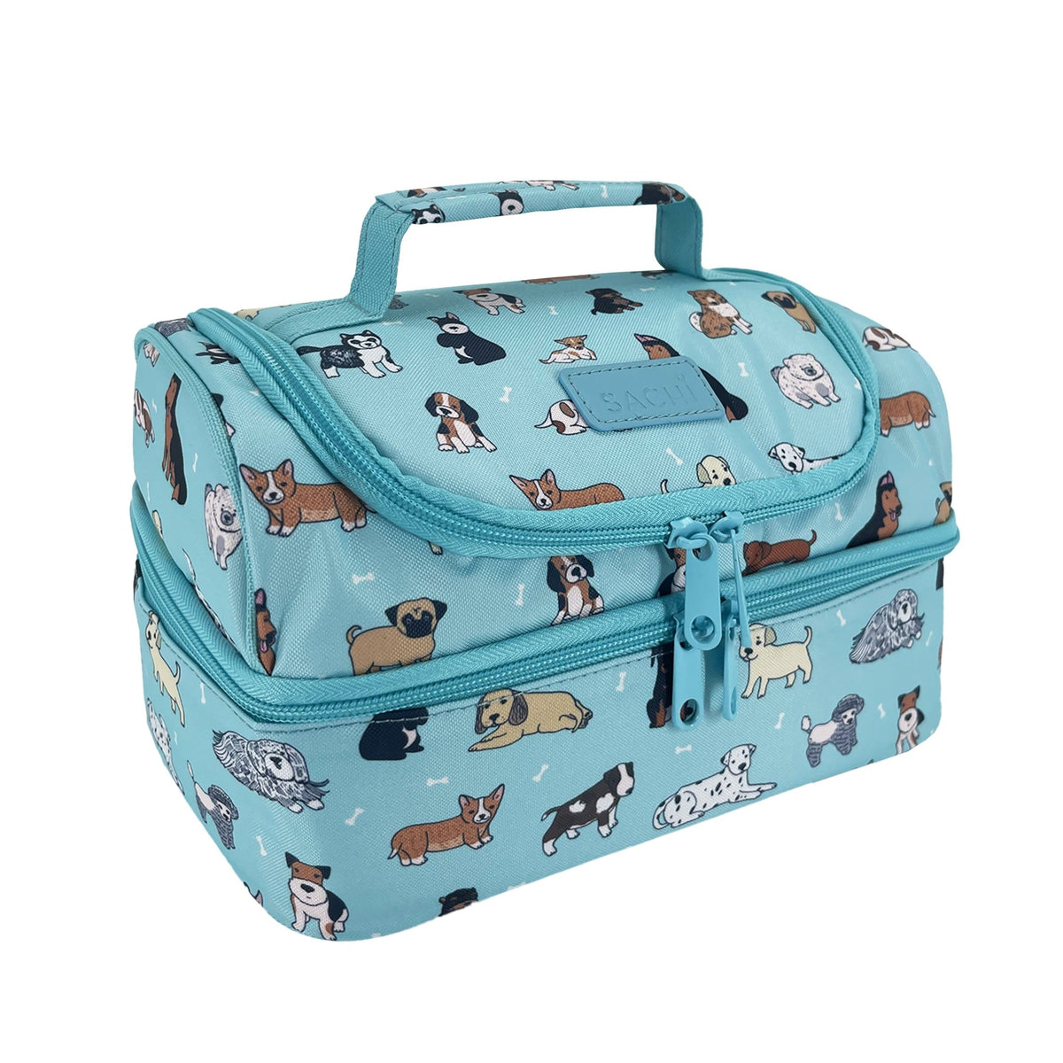 Sachi Insulated Double Decker Lunch Bag & Kids Drink Bottle 400ml - Puppy Dogs - BentoBliss