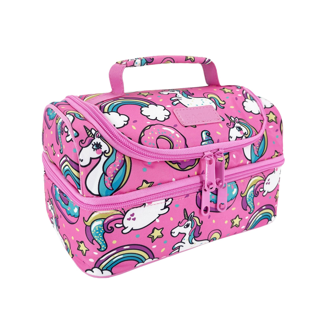 Sachi Insulated Double Decker Lunch Bag & Kids Drink Bottle 400ml - Unicorns - BentoBliss