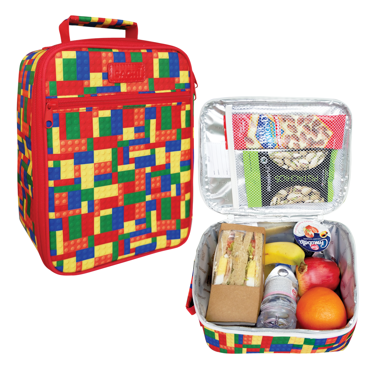 Sachi Insulated Lunch Bag, Food Jar & Bottle Bundle - Bricks - BentoBliss