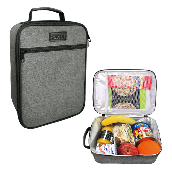 Sachi Insulated Lunch Tote Bag - Charcoal - BentoBliss 