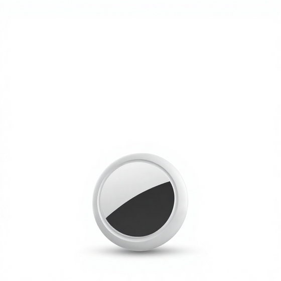 Smart Kids Safety Tracker with Apple Find My – Compact White Mini Tracker Front View