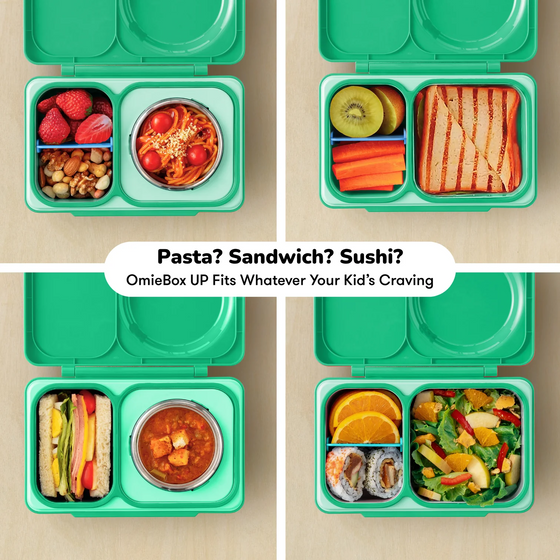 Omiebox Up Hot & Cold Kids Lunch Box - Jade Green