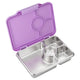 Purple stainless steel bento box with leakproof compartments