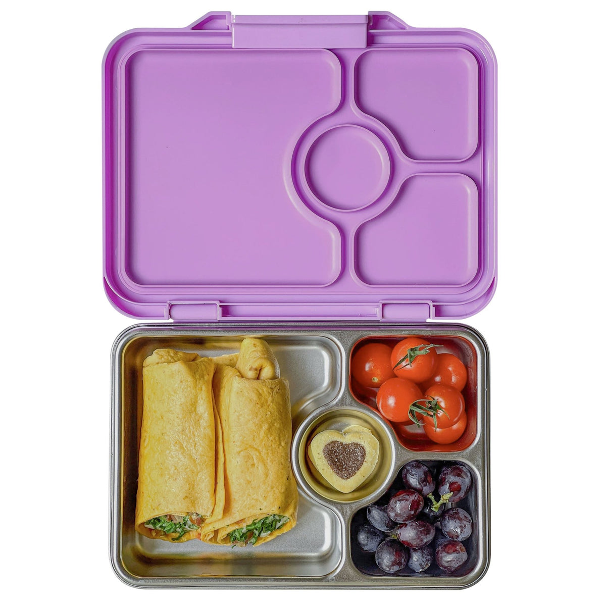 Yumbox Pret Stainless Steel Bento Box 4 Compartment - Lavande Purple - BentoBliss