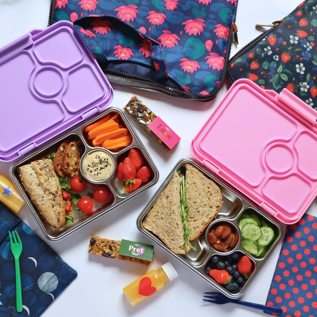 Yumbox Pret Stainless Steel Bento Box 4 Compartment - Versailles Pink - BentoBliss