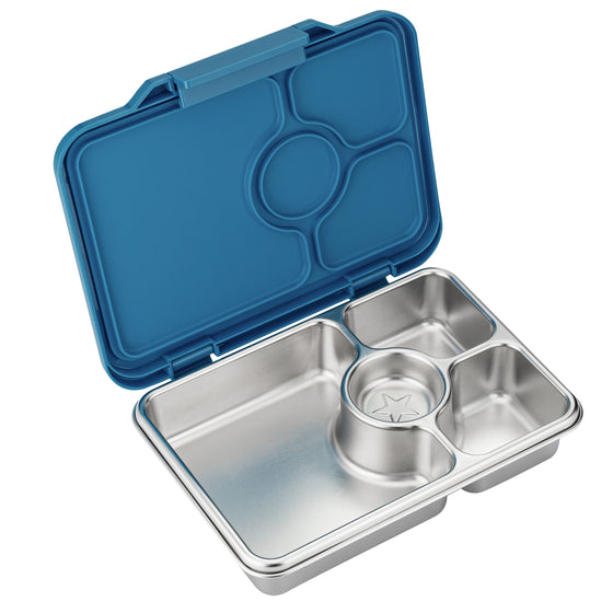 Stainless steel bento box with leakproof compartments