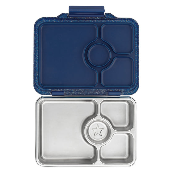 Stainless steel bento box with leakproof compartments