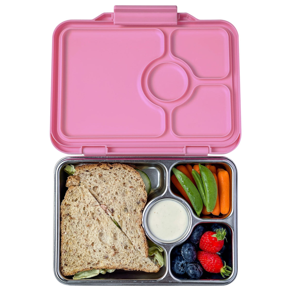 Yumbox Pret Stainless Steel Bento Box 4 Compartment - Versailles Pink - BentoBliss