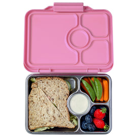 Stainless steel bento box with leakproof compartments