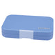 Leakproof blue bento box with four compartments