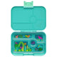 Blue leakproof bento box with 5 compartments for meal prep