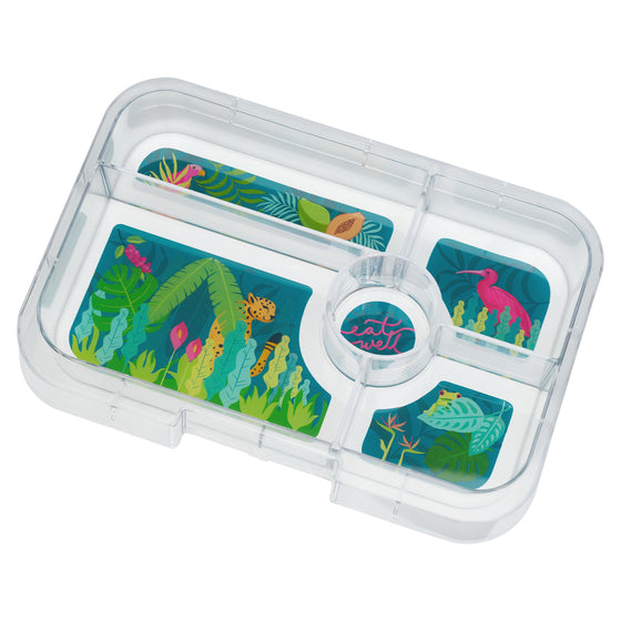 Blue leakproof bento box with 5 compartments for meal prep