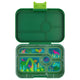 Leakproof green bento box with five compartments for meals