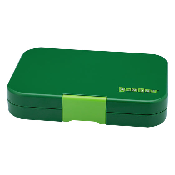 Leakproof green bento box with five compartments for meals