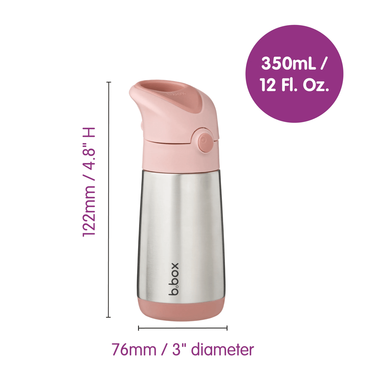 B.Box Insulated Drink Bottle 350ml - Midnight - BentoBliss