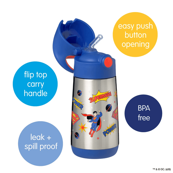B.Box Insulated Drink Bottle 350ml - Superman - BentoBliss