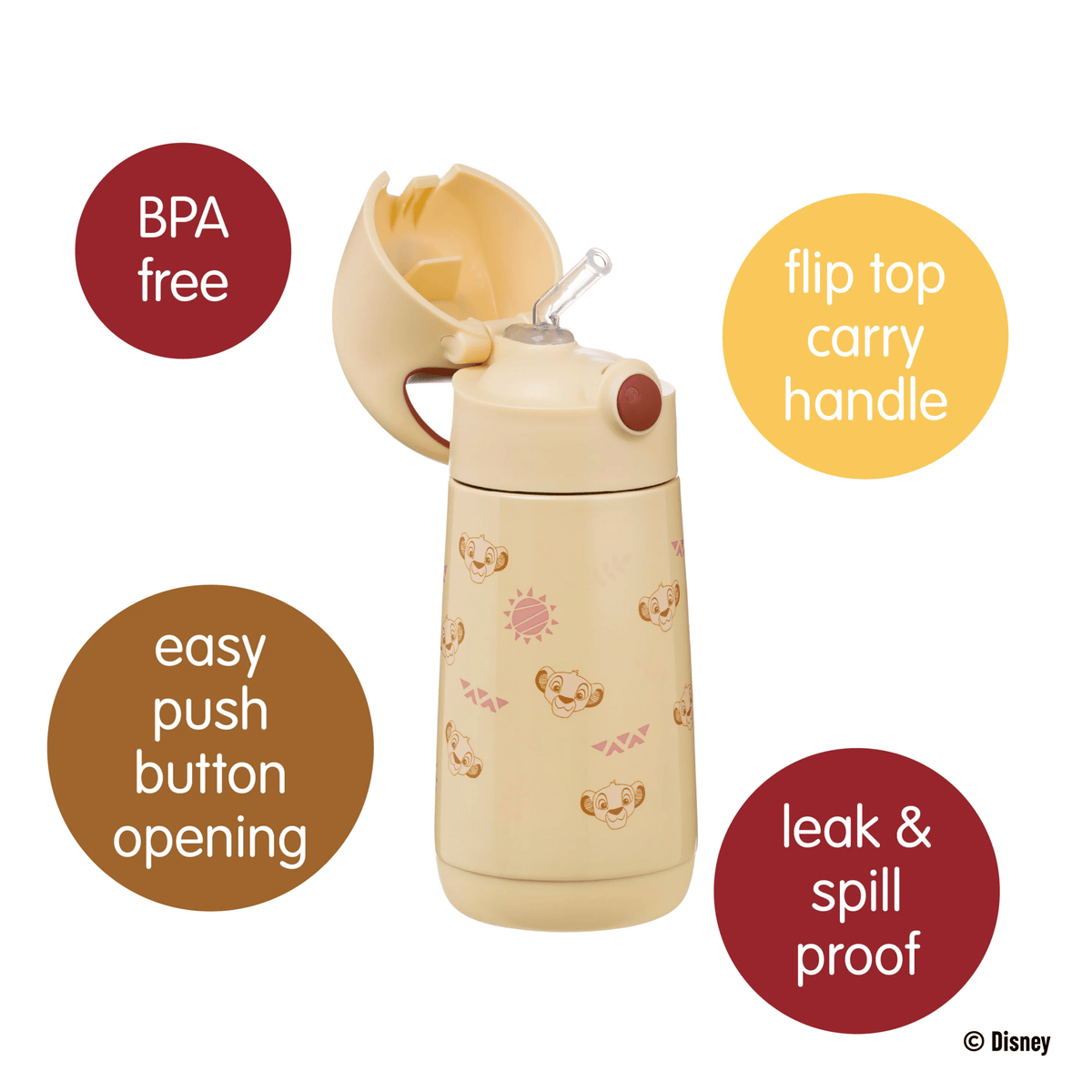 B.Box Insulated Drink Bottle 350ml - The Lion King - BentoBliss