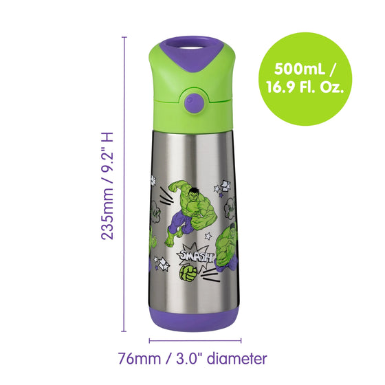 B.Box Insulated Drink Bottle 500ml - Hulk Marvel Hulk- BentoBliss