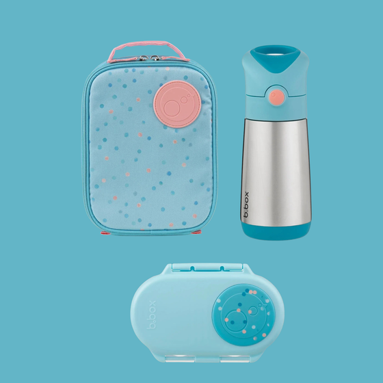 B.Box Mini Insulated Lunch Bag, Snackbox And Drink Bottle - Confetti