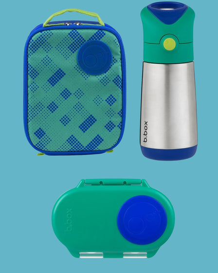 B.Box Mini Insulated Lunch Bag, Snackbox And Drink Bottle - Electric Jungle