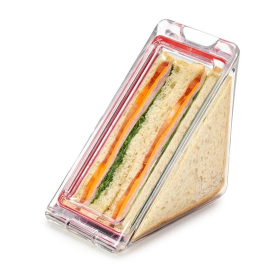 Joie Triangle Sandwich Container in Clear – Leak-Proof Silicone Seal for Kids School Lunches