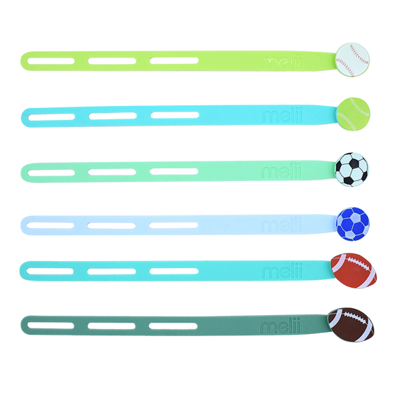 Melii Luxe Silicone Wrap Bands - Sports Balls