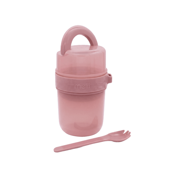 Melii Luxe Yoghurt Or Salad On The Go With Spoon 780ml Pink - BentoBliss
