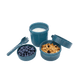 Melii Luxe Yoghurt Or Salad On The Go With Spoon 780ml Blue Open containers- BentoBliss