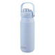 Oasis Ceramic Lined Stainless Steel Capri Drink Bottle 750ml powder blue upright bottle with raised carry handle, clear cap and subtle Oasis logo.