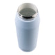 Oasis Ceramic Lined Stainless Steel Capri Drink Bottle 750ml powder blue open-mouth close-up showing ceramic interior, polished steel rim and smooth insulated body.