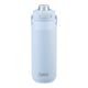 Oasis Ceramic Lined Stainless Steel Capri Drink Bottle 750ml powder blue front view with clear cap, push-button lid and side carry handles.