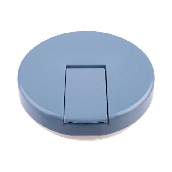 Oasis Insulated Food Flask 230ml top view of blue closed lid with recessed pull tab.