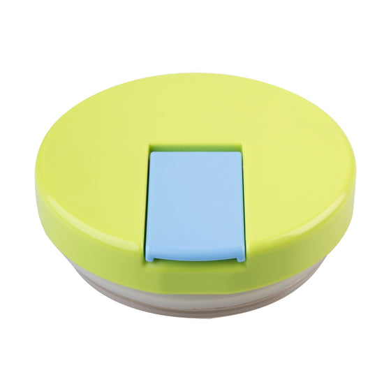Oasis Insulated Food Flask 230ml close-up of lime green lid with light blue pull tab.