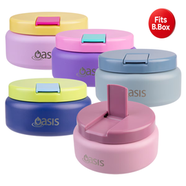 Oasis Insulated Food Flask 230ml – All Five Colours Blush Bubblegum Pink Hazy Blue Mermaid Purple Peacock Blue