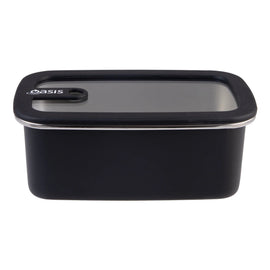 Oasis Microwave Safe Stainless Steel Container Bundle - Black - BentoBliss