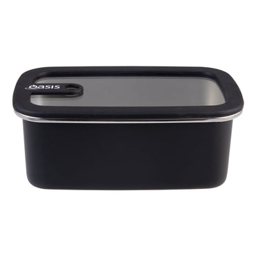 Oasis Microwave Safe Stainless Steel Container Bundle - Black - BentoBliss