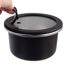 Oasis Microwave Safe Stainless Steel Round Container 680ml Black- BentoBliss