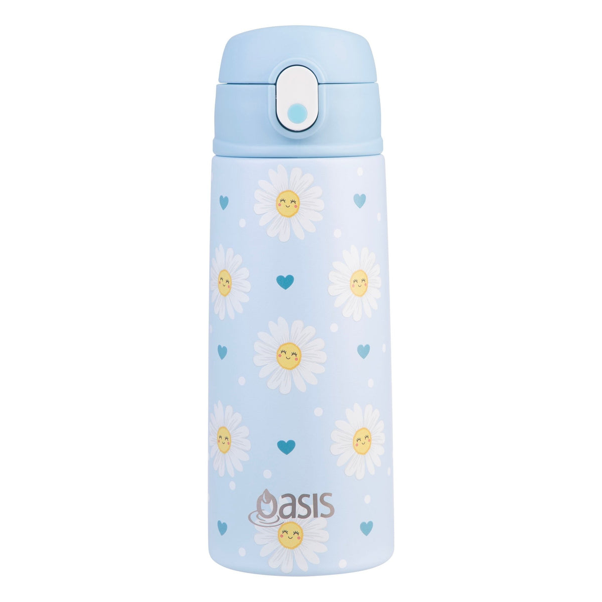 Oasis Stainless Steel Double Wall Insulated Kid's Drink Bottle W/Sipper Straw 550ML Daydream Daisies- BentoBliss