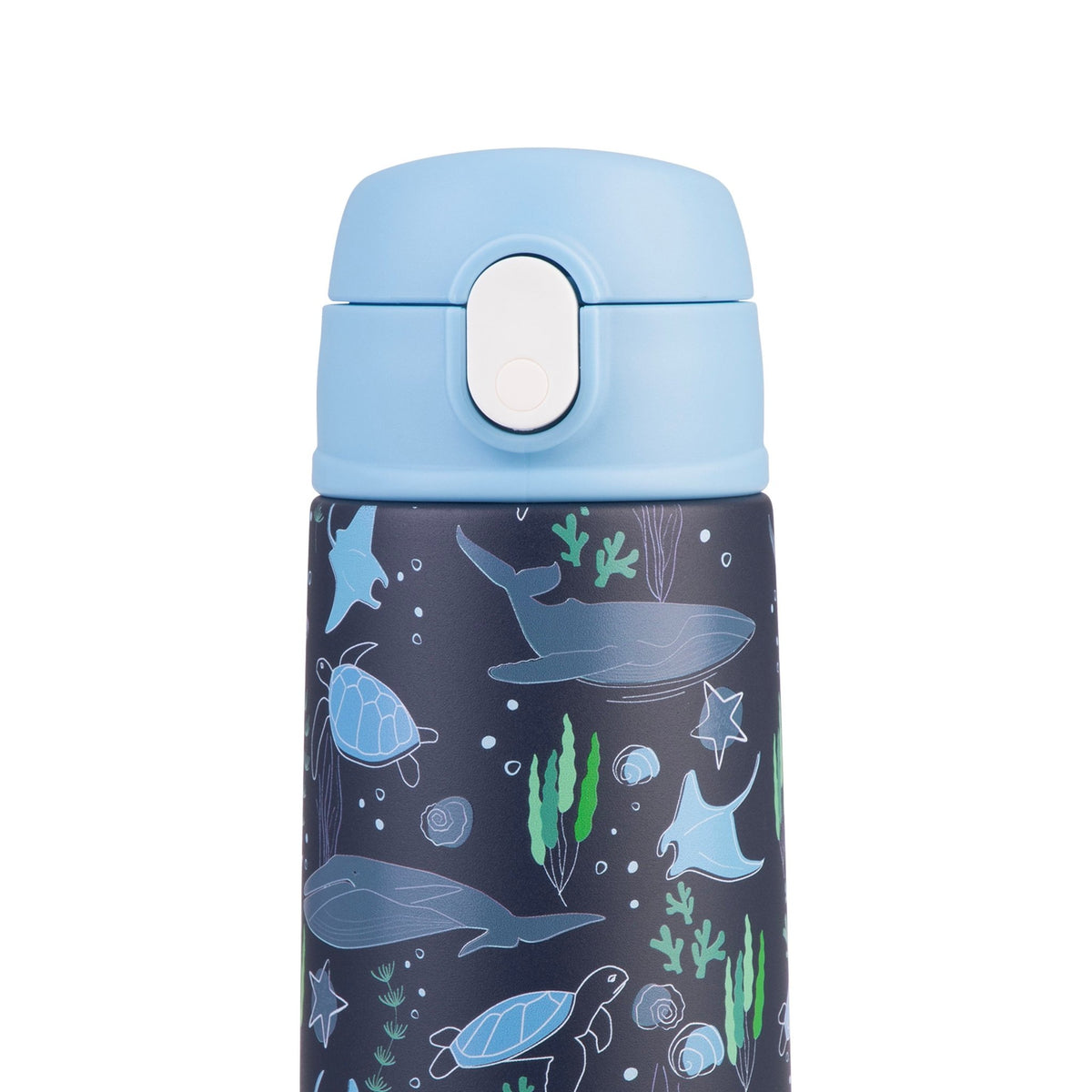Oasis Stainless Steel Double Wall Insulated Kid's Drink Bottle W/Sipper Straw 550ML Ocean Friends- BentoBliss
