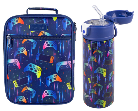 Sachi Insulated Lunch Bag and Bottle Bundle - Gamer