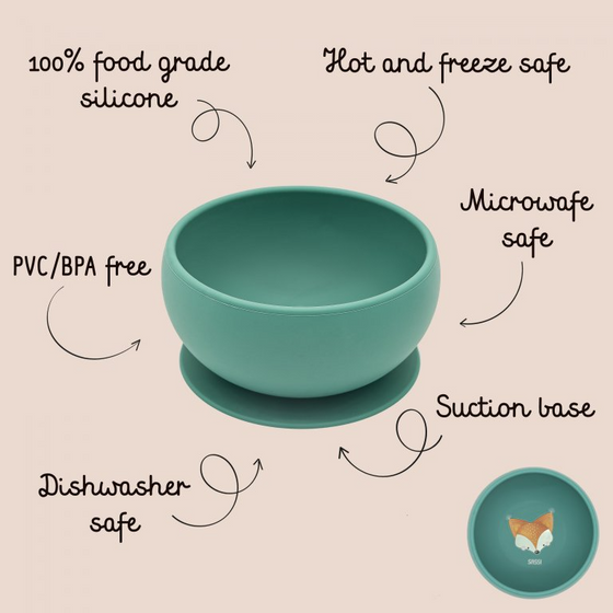 Sassi Silicone Suction Bowl - Crunchy The Fox - BentoBliss 