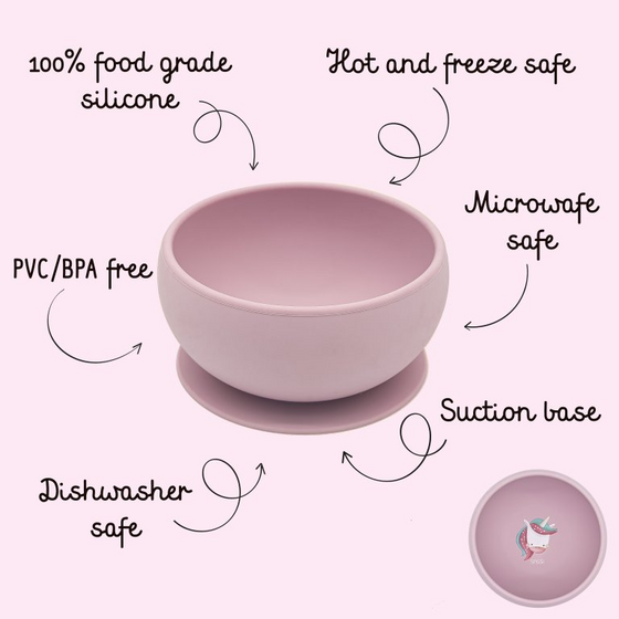 Sassi Silicone Suction Bowl - Sparkly The Unicorn - BentoBliss 