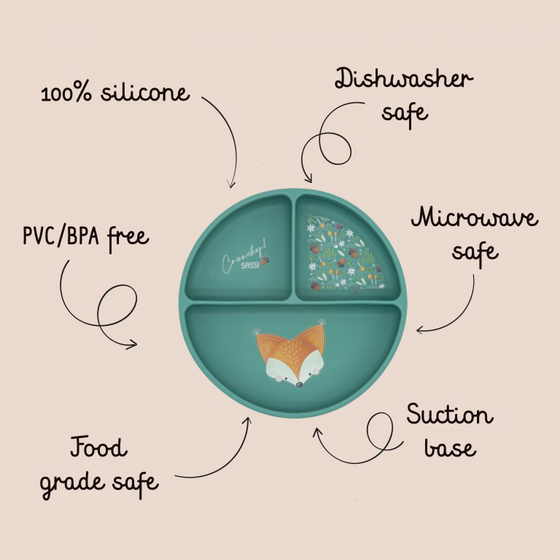 Sassi Silicone Suction Plate - Crunchy the Fox - BentoBliss 