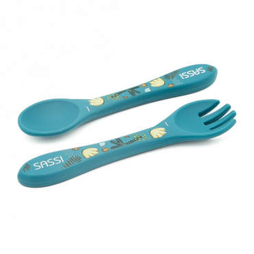 Sassi Silicone Cutlery Set - Chewy The Elephant - BentoBliss 