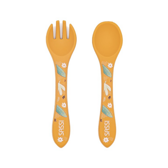 Sassi Silicone Cutlery Set - Chompy The Lion - BentoBliss 