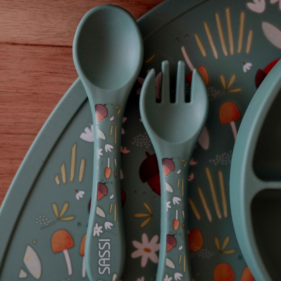 Sassi Silicone Cutlery Set - Crunchy The Fox - BentoBliss 