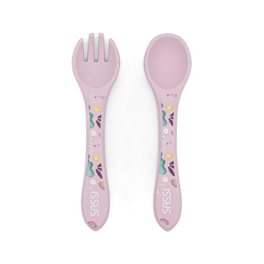 Sassi Silicone Cutlery Set - Sparkly the Unicorn - BentoBliss 