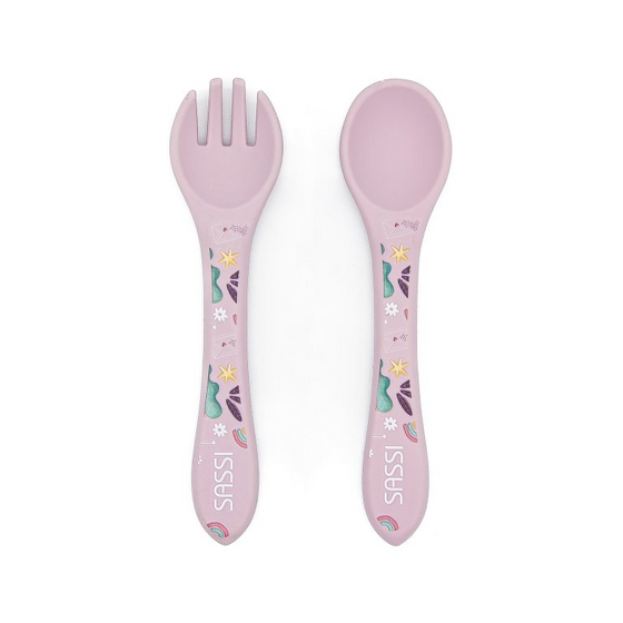 Sassi Silicone Cutlery Set - Sparkly the Unicorn - BentoBliss 